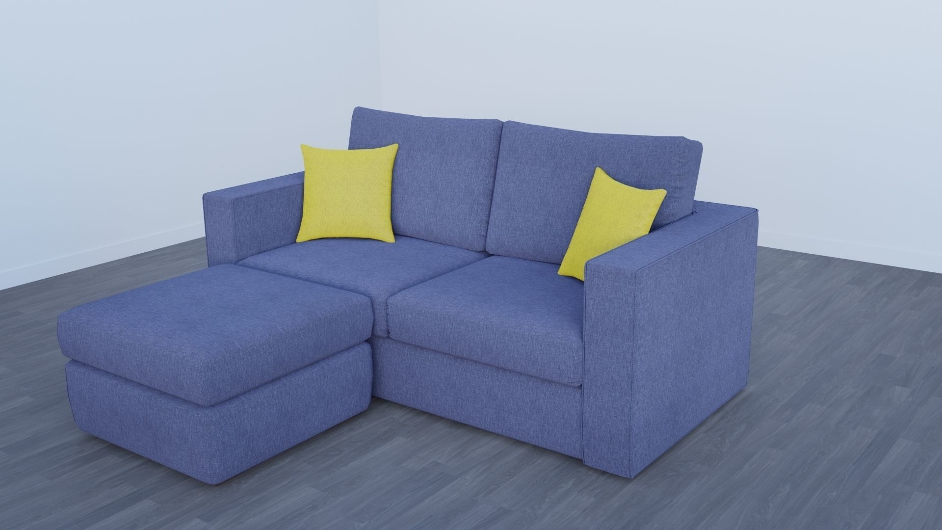 Sofa and Coffee Table Collection Low-poly 3D model_5