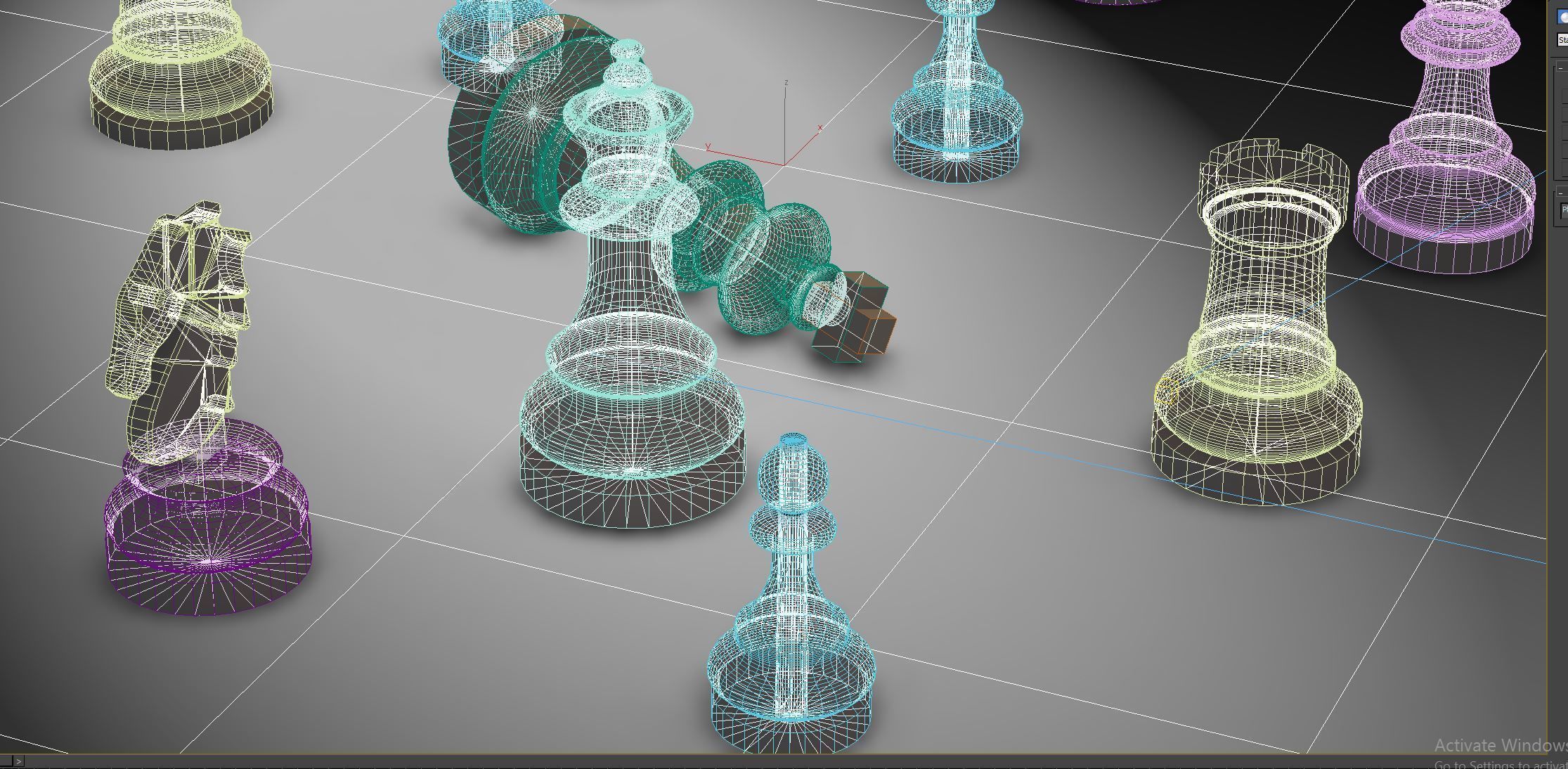 Chess pieces 3D model 3D model_3