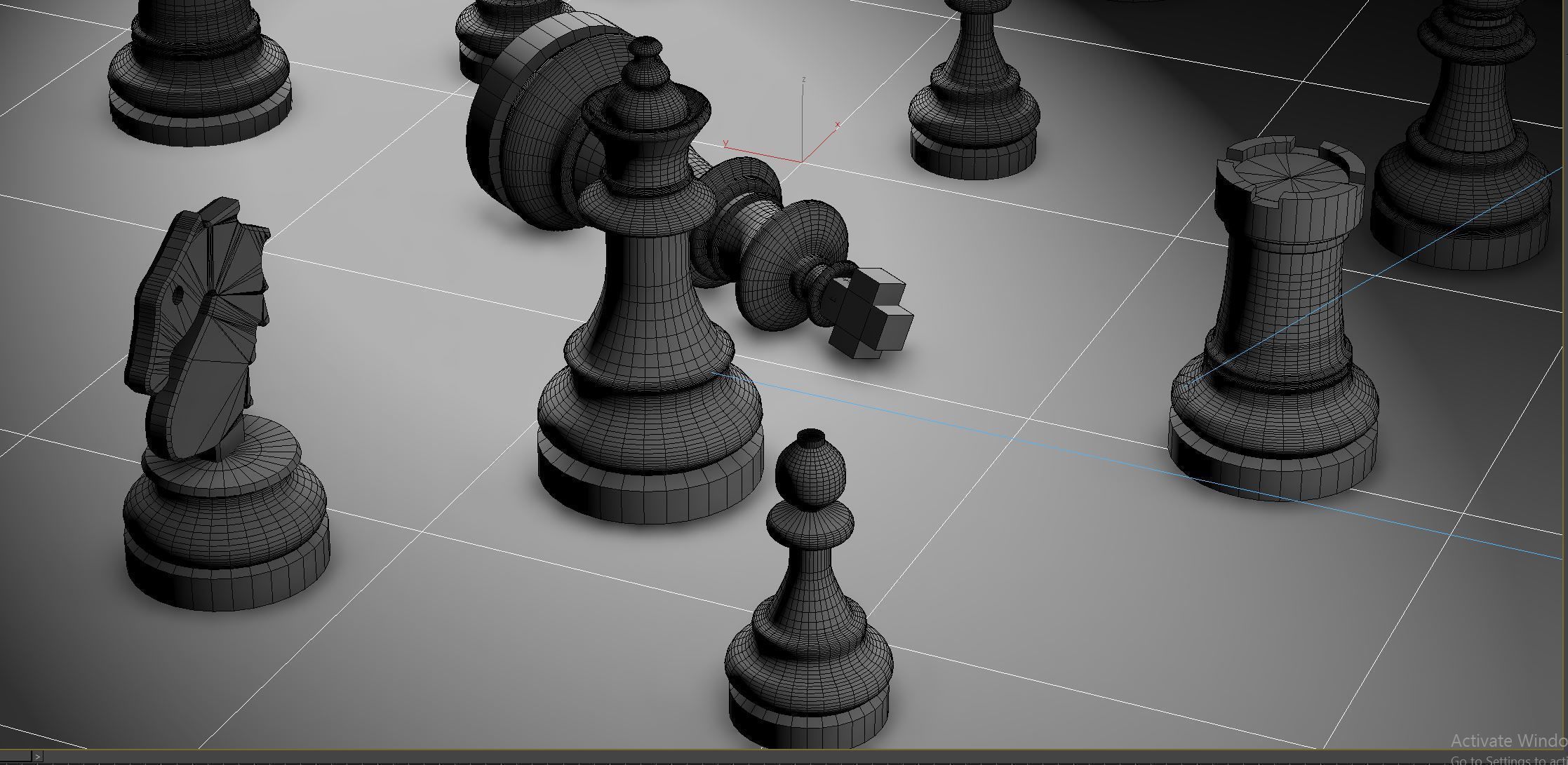 Chess pieces 3D model 3D model_1