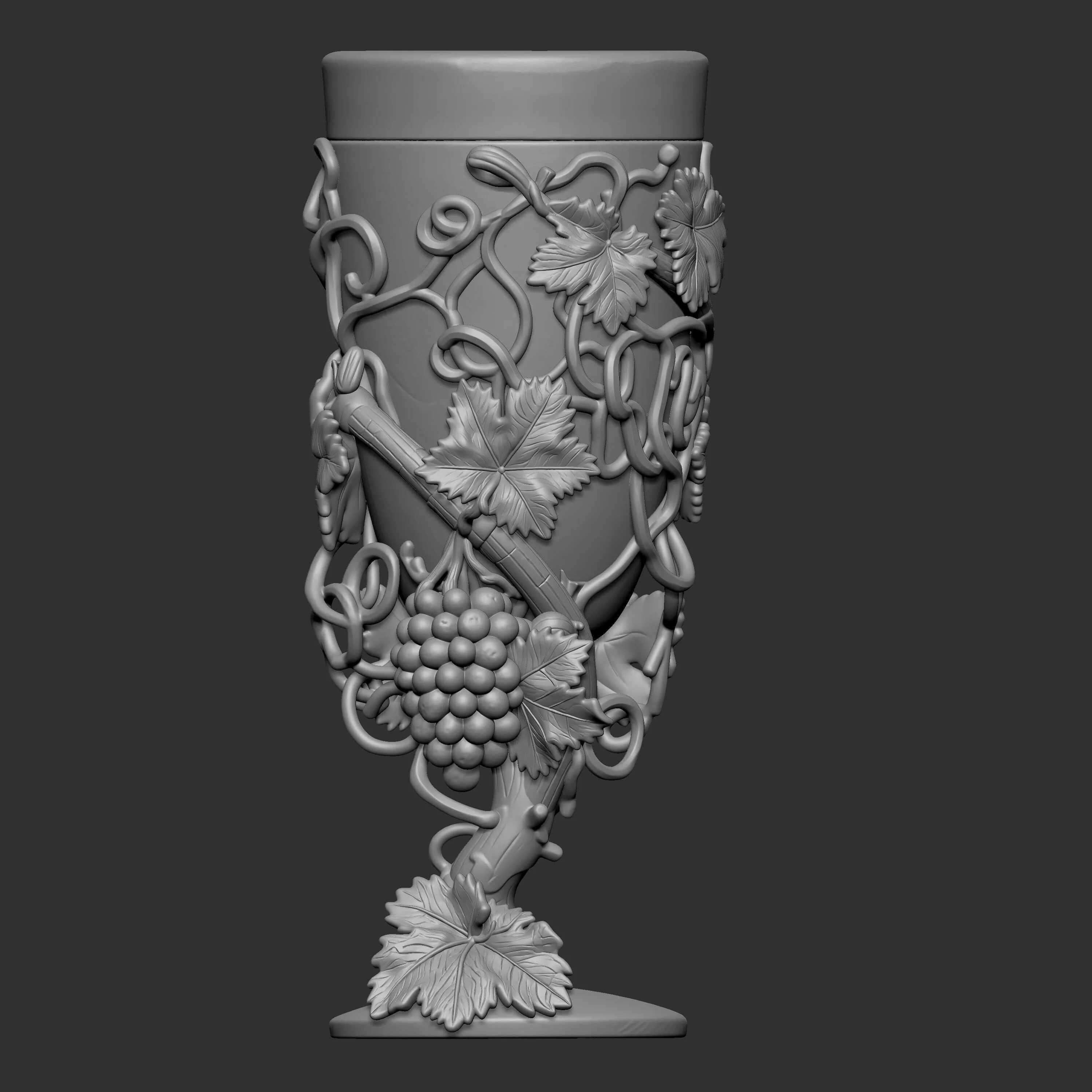 3D digital sculpt of a decorative chalice or goblet 3D print model