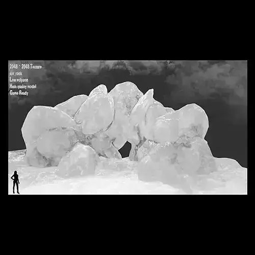 Ice Cave Low-poly 3D model