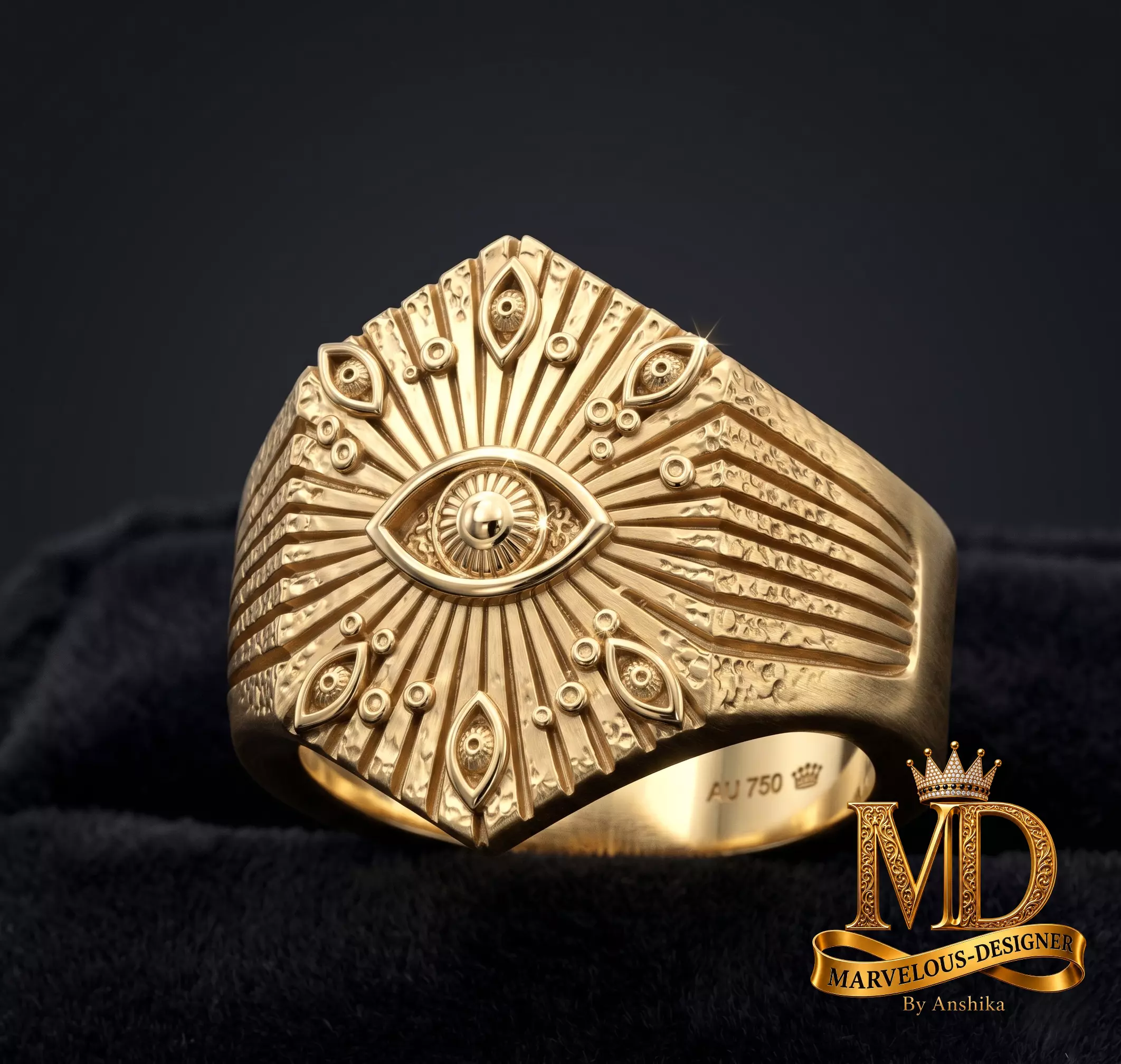 Eye Motif Ring 3D print model