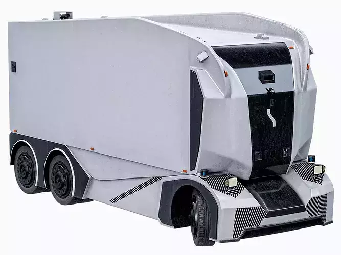 Rigged Einride Electric Autonomous Robotic Cargo Truck PBR
