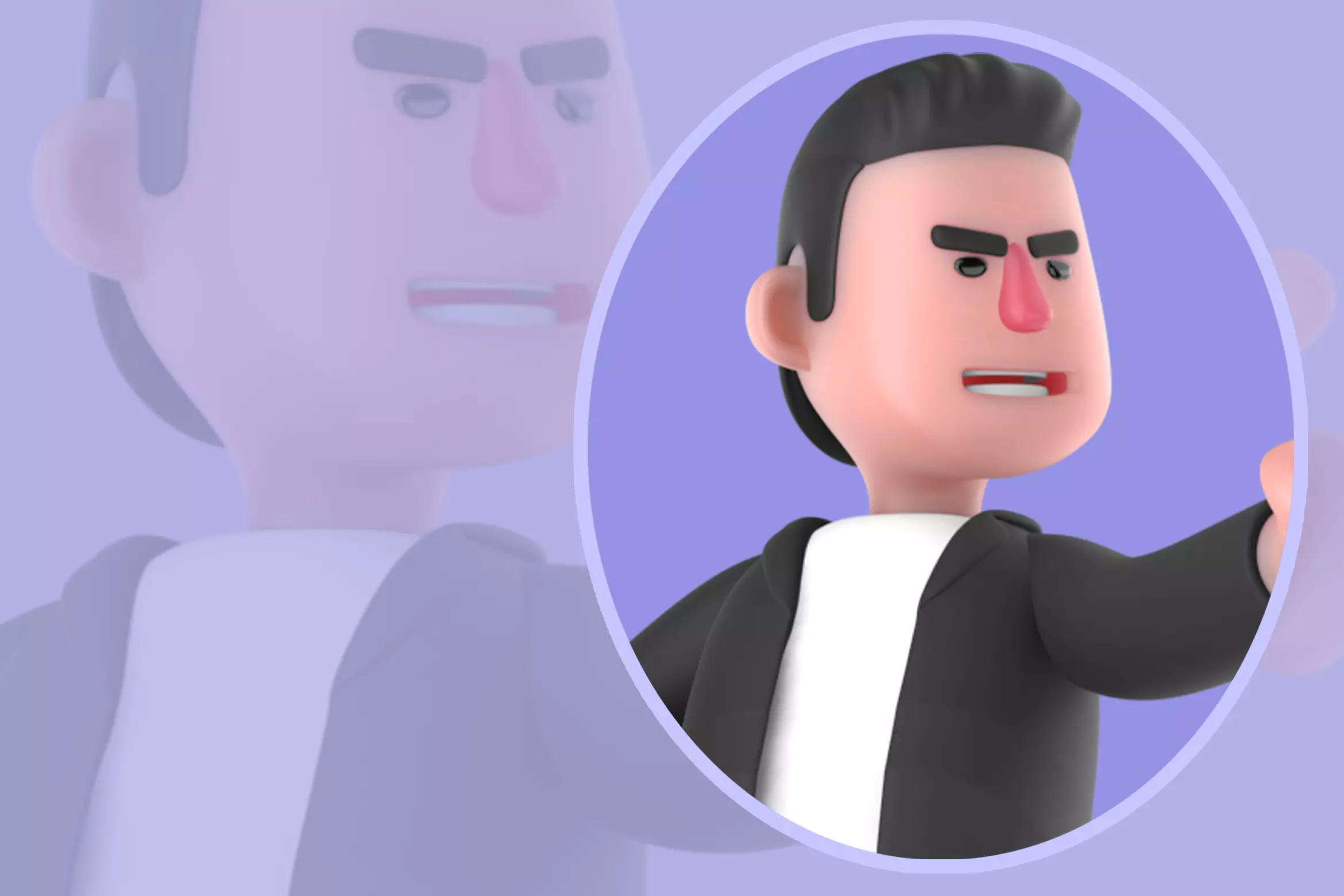 Stylized 3D Musician Character Pointing Forward - Cartoon 3D model
