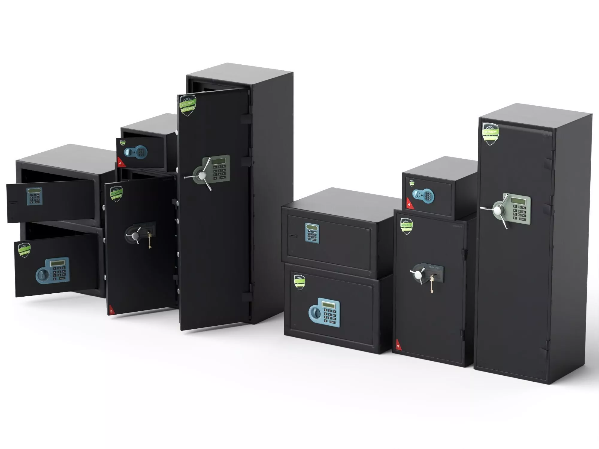 Safe Collection 3D Model Pack Electronic Digital Safes 3D model