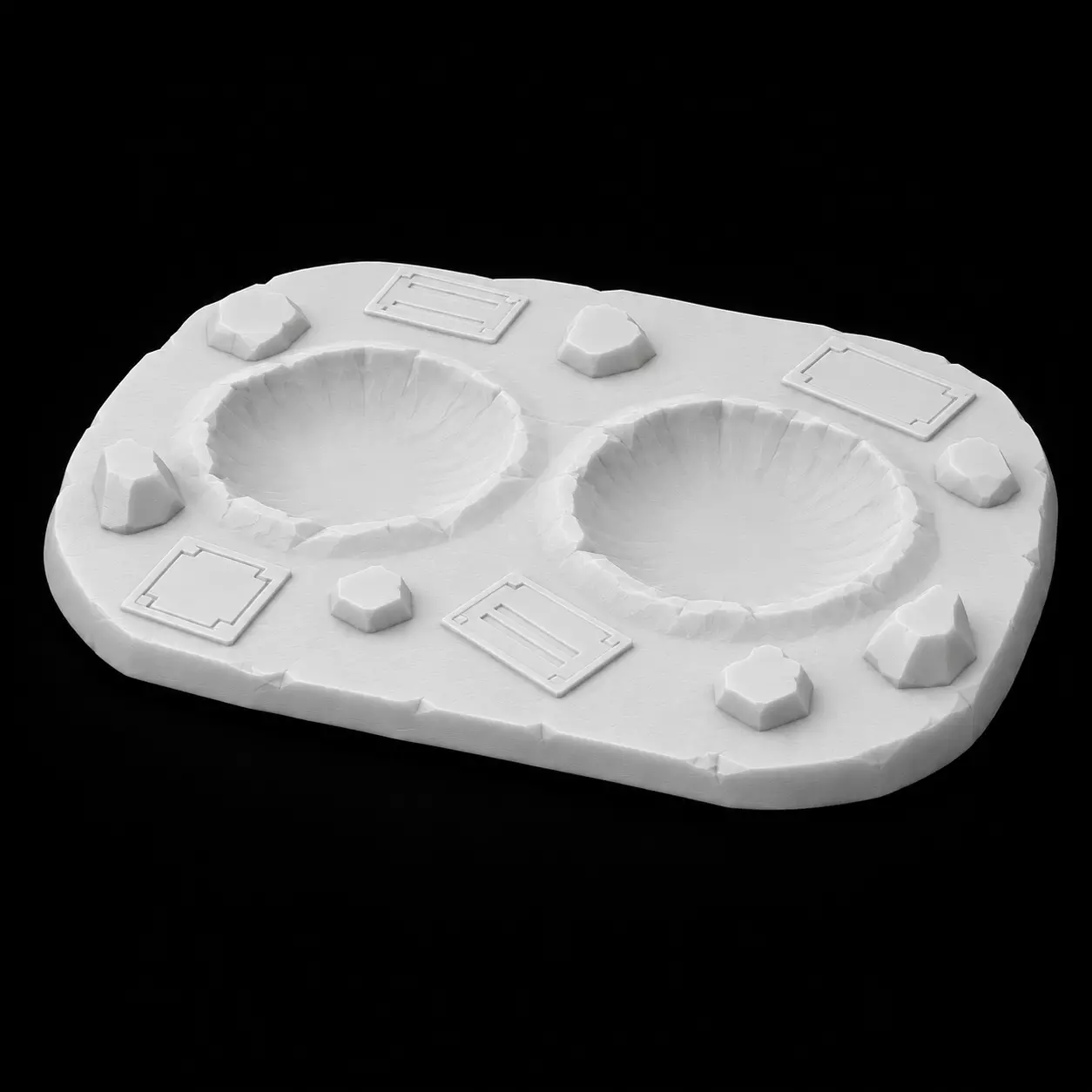 FREE Sci-Fi Double Crater Battlefield Terrain Free 3D print model