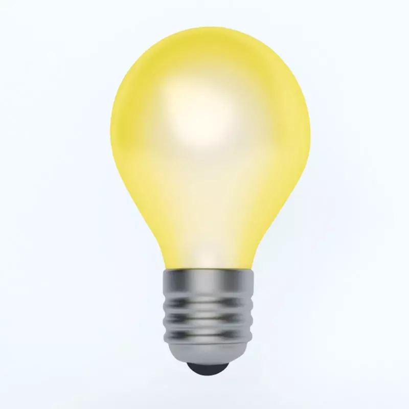 LIGHTBULB icon emoji Low-poly 3D model_0