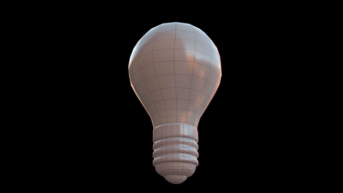 LIGHTBULB icon emoji Low-poly 3D model_2