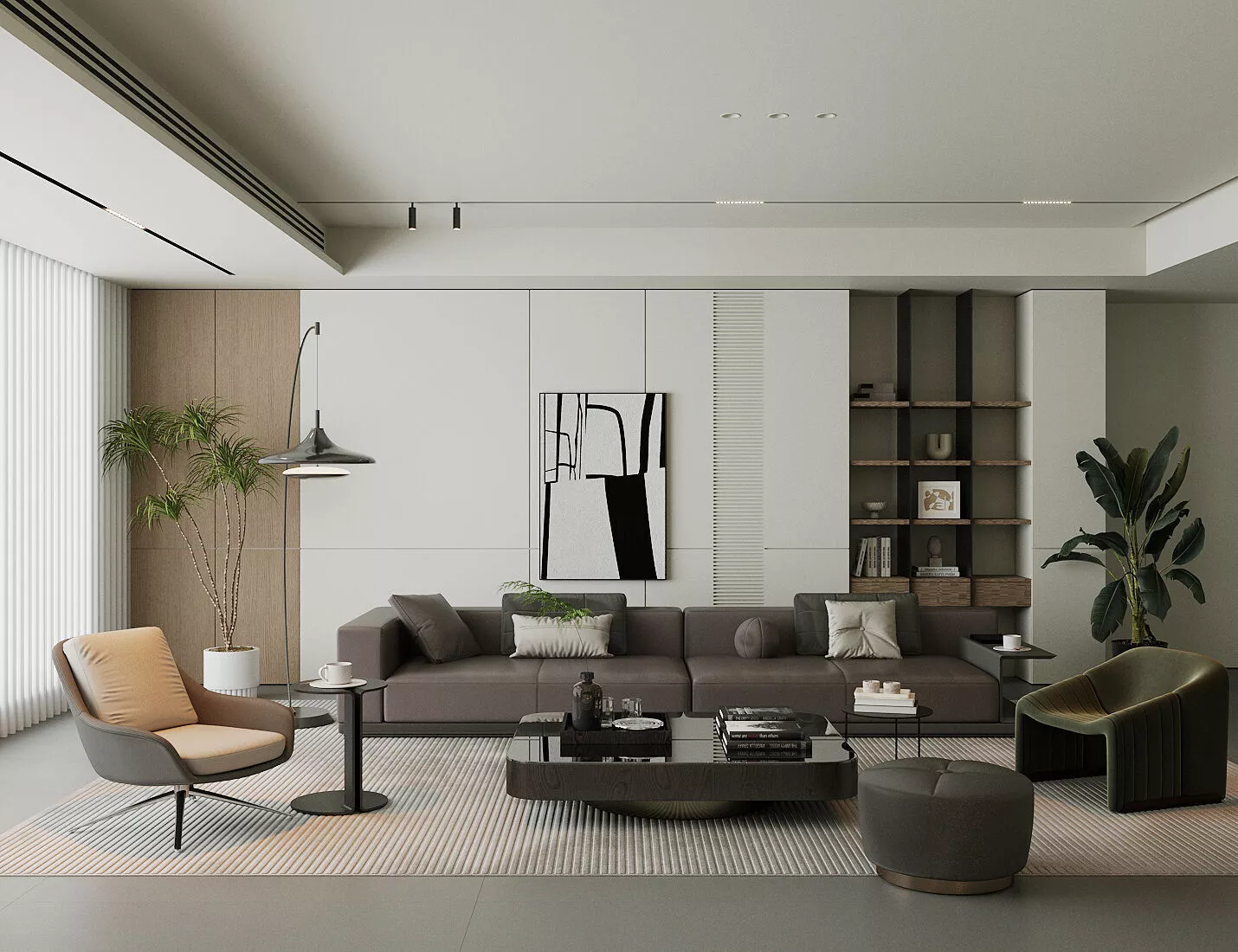 Italian style light luxury living room Modern Living Room 3D model