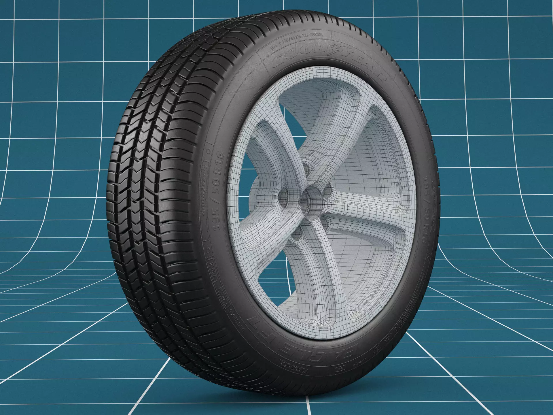 Car tire 01 3D model_0