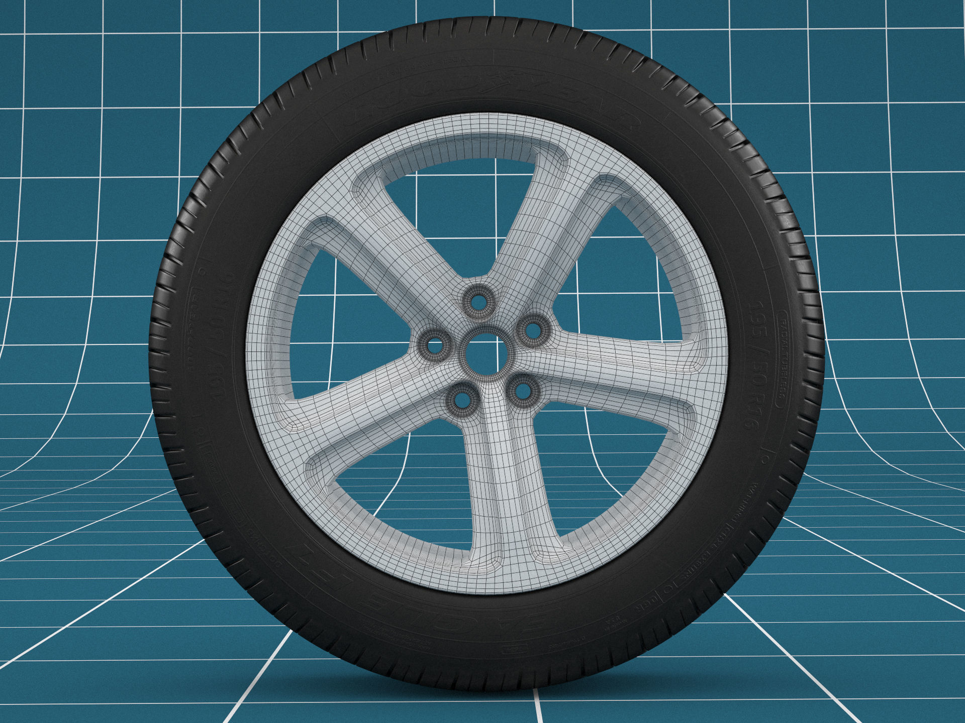 Car tire 01 3D model_1