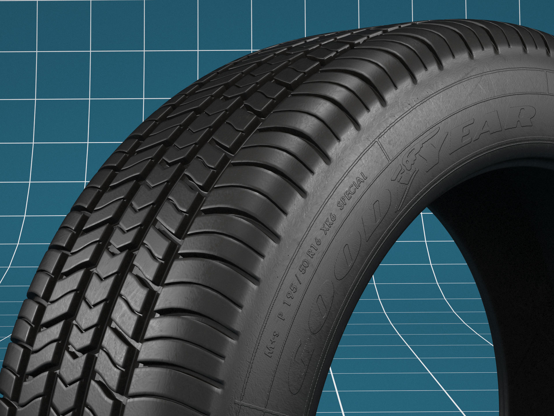 Car tire 01 3D model_4