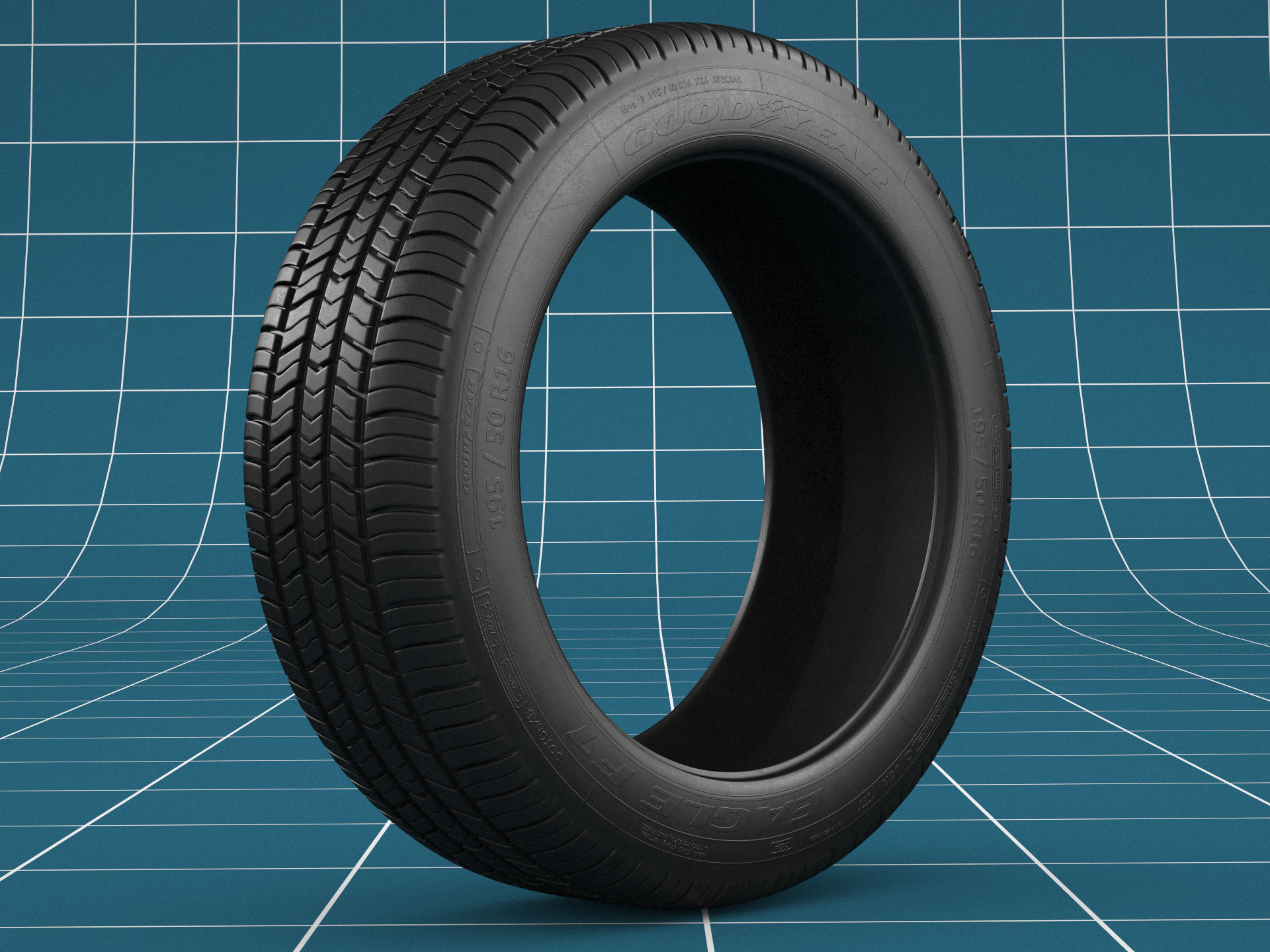 Car tire 01 3D model_2