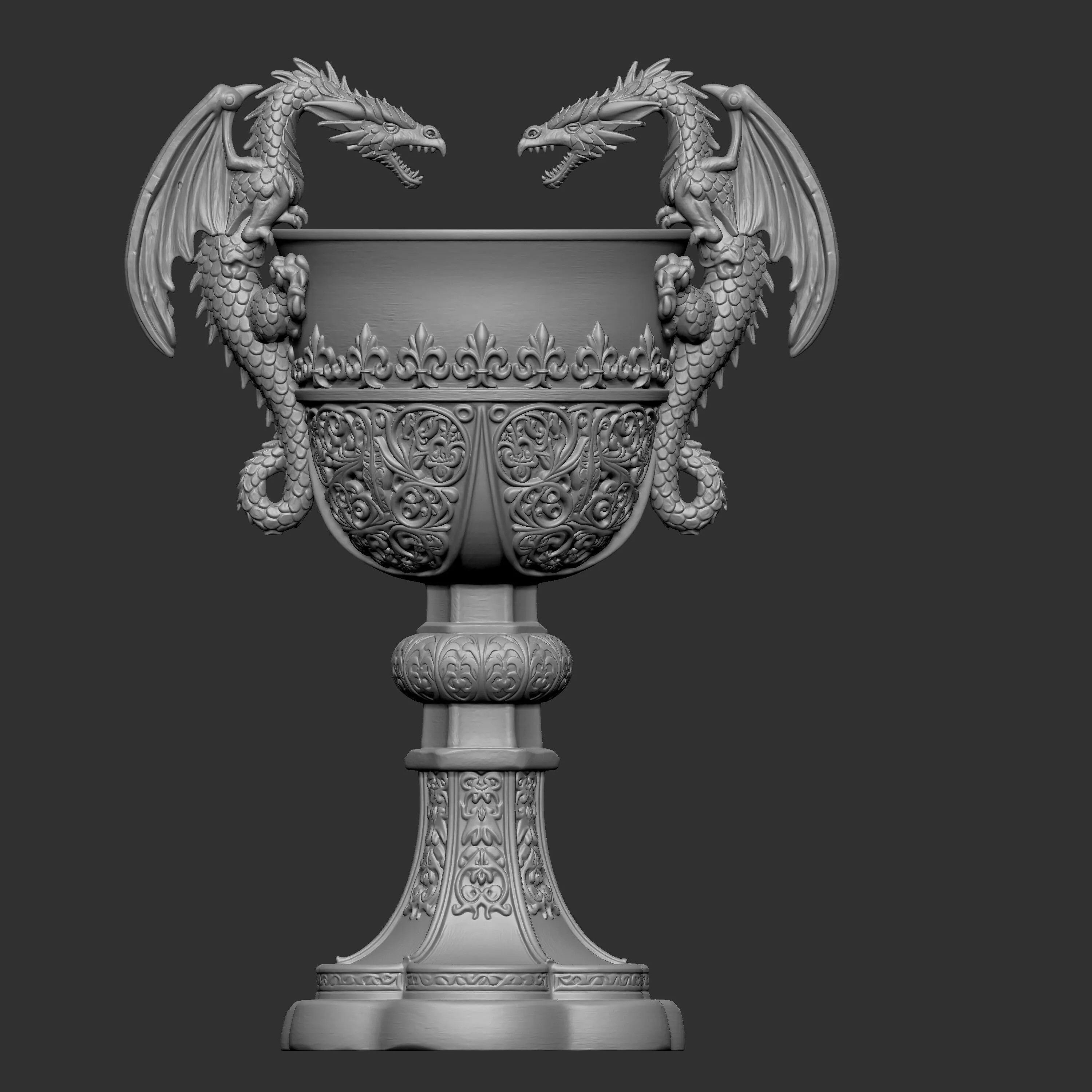 3D digital sculpture of a fantasy dragon goble 3D print model