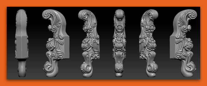 Furniture Legs 3d STL Model Relief for CNC  set 004 3D print model