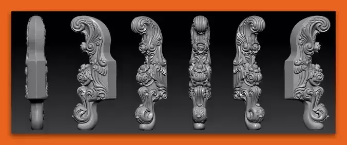 Furniture Legs 3d STL Model Relief for CNC  set 004 3D print model