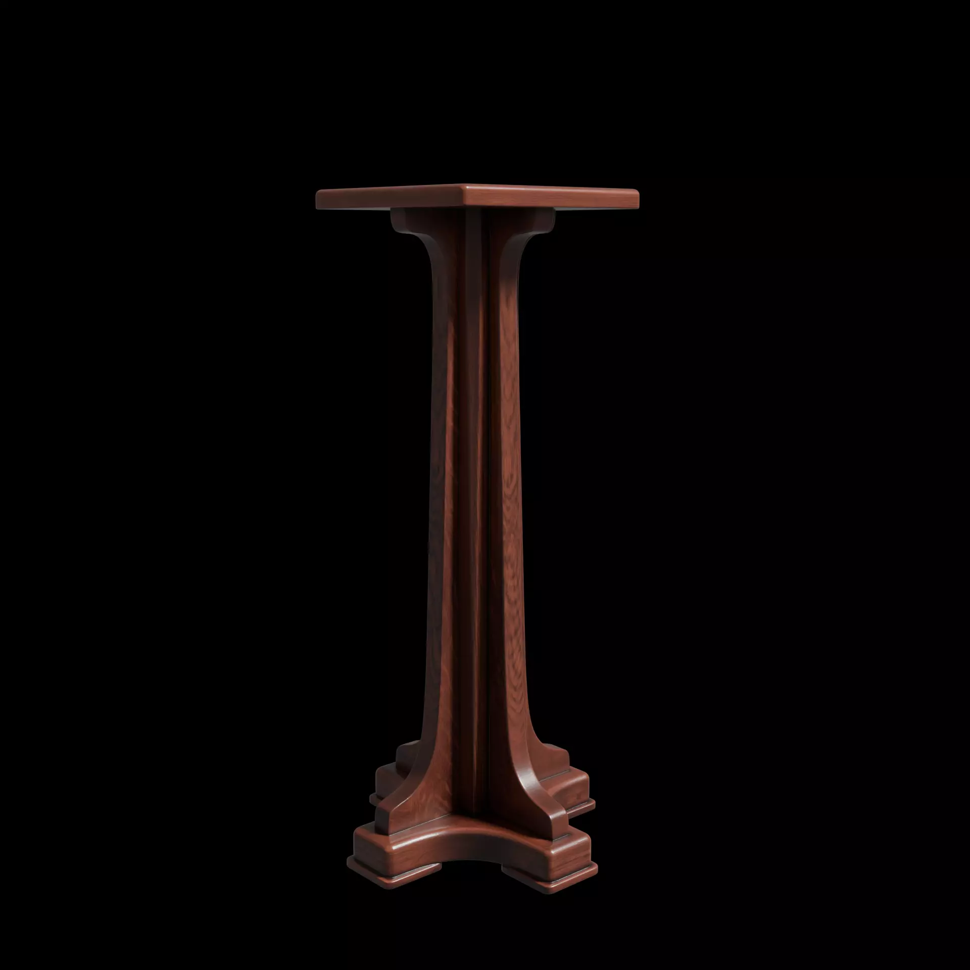 Classical Wooden Pedestal Side Table 3D model