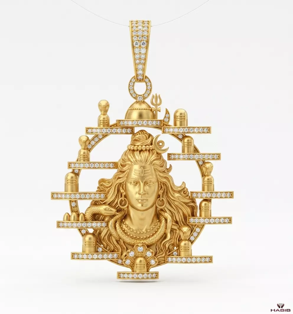 Shiva Diamond Pendant CAD Model 3D print model