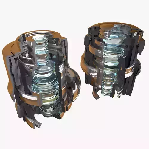 Microscope Objective Cross Section Cutaway 3D model