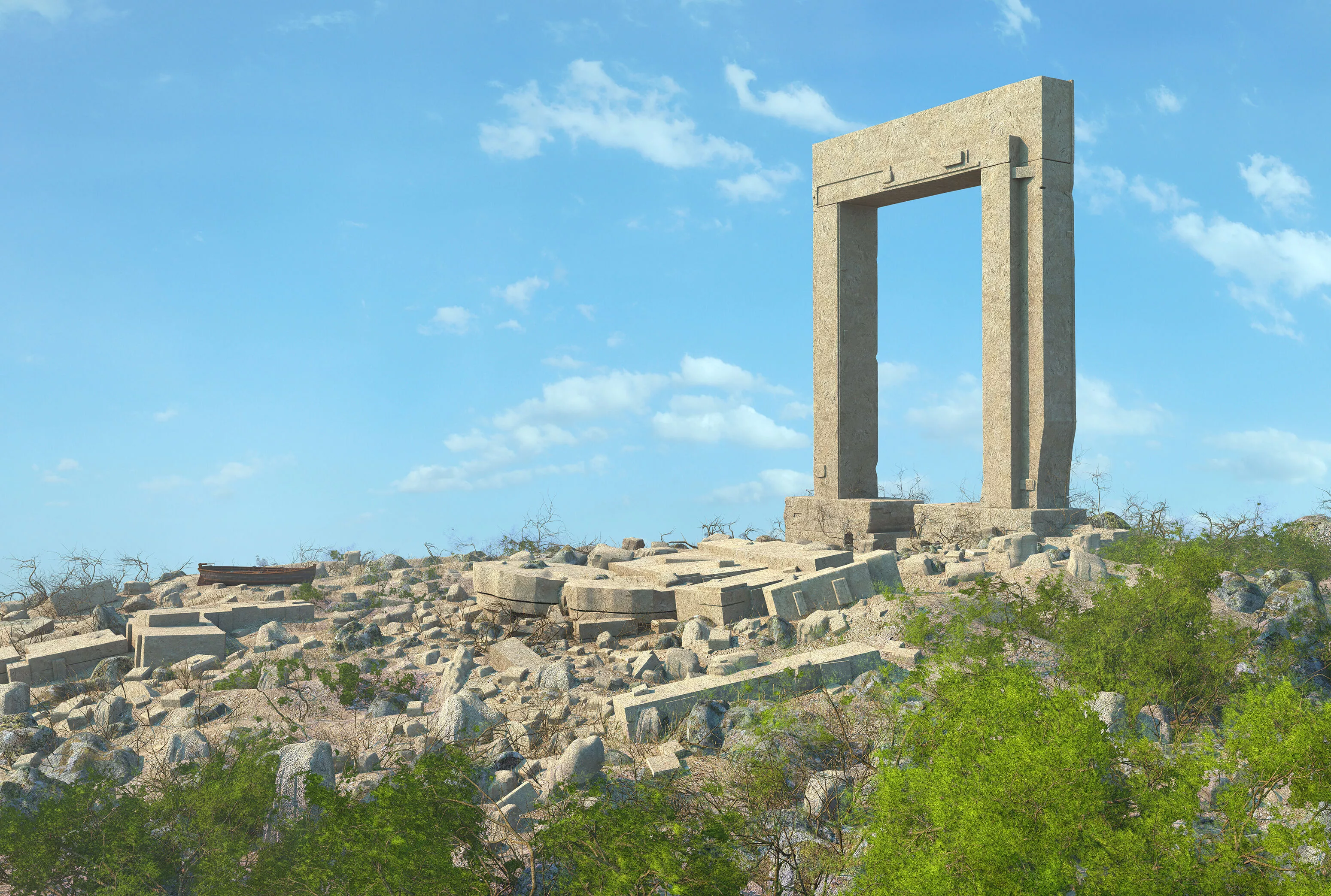 Portara Temple of Apollon Naxos Gate 3D model