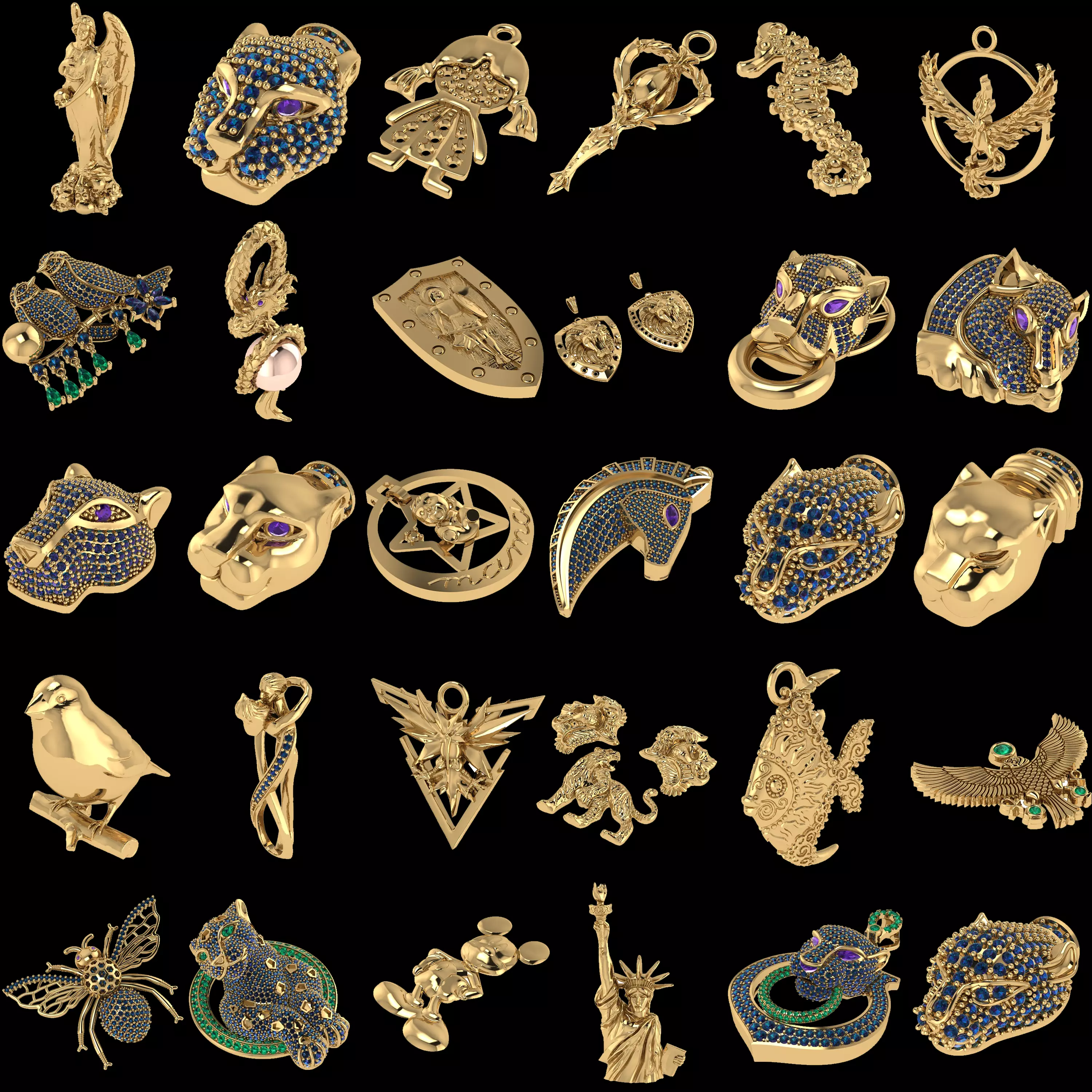 30 Animal and Fantasy Jewelry 3D Models Premium CAD Pack 3D print model