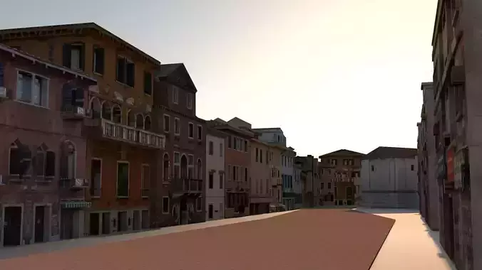 3d building game ready set 2 empty street in venice
