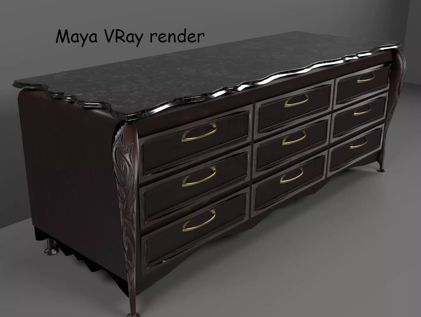 Long Dresser 3D model_0