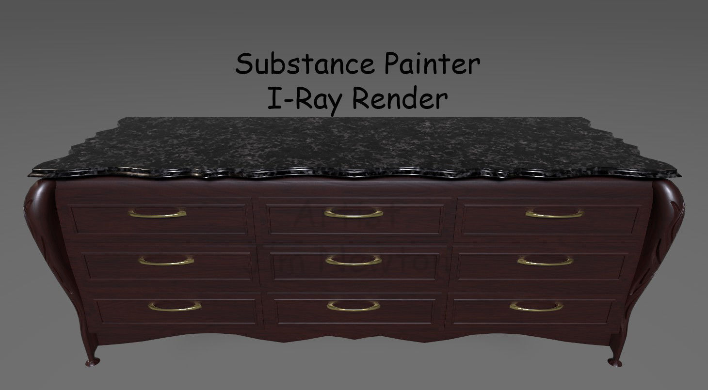 Long Dresser 3D model_3
