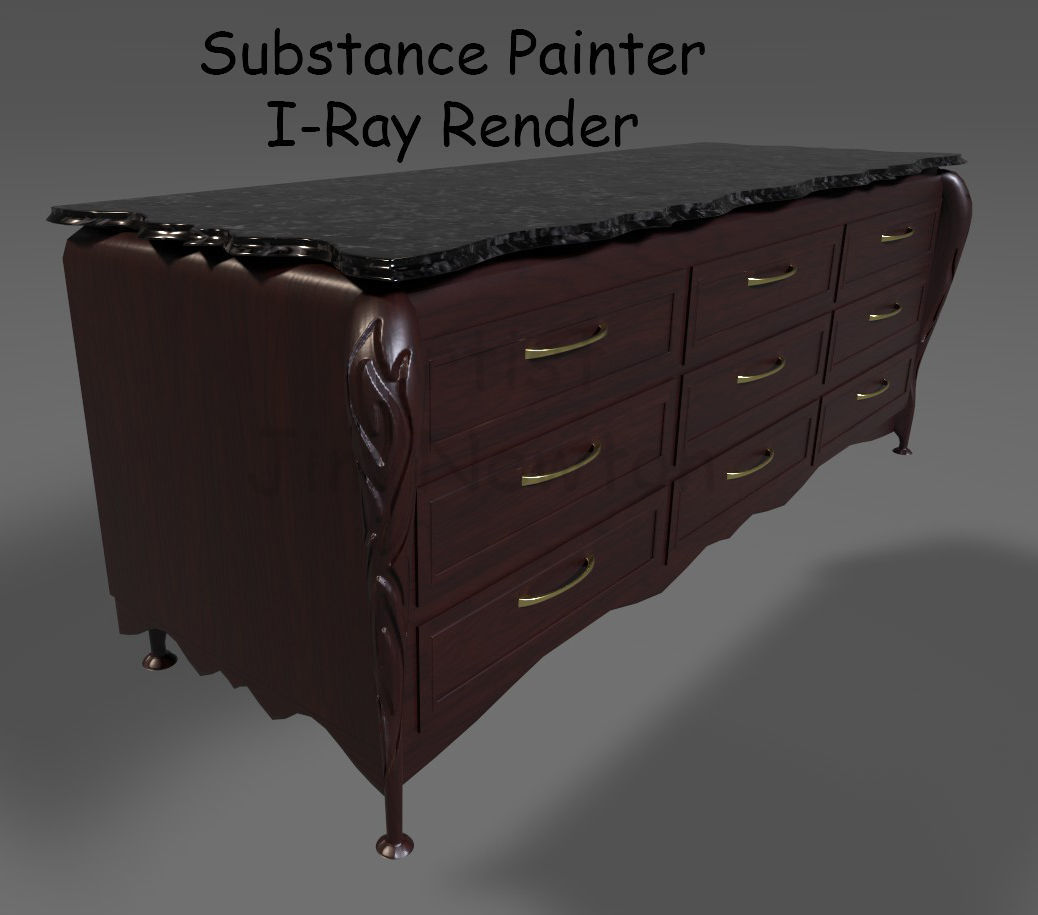 Long Dresser 3D model_1