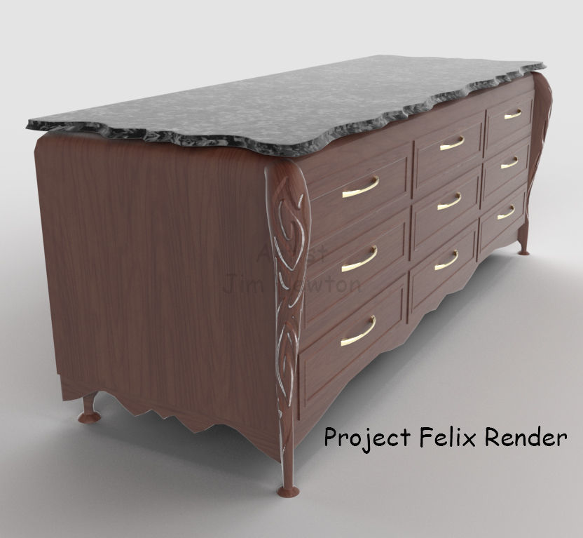 Long Dresser 3D model_2