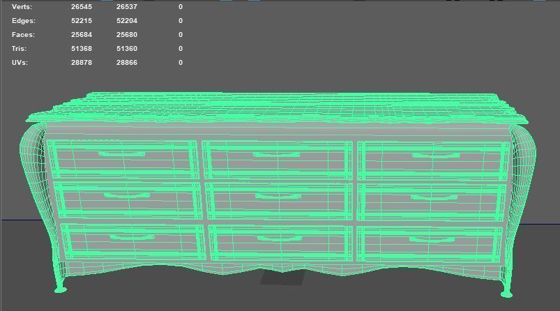 Long Dresser 3D model_6