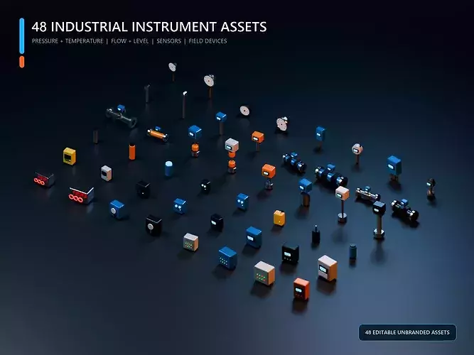 Industrial Sensors Gauges and Instrumentation Kit - 48 Assets
