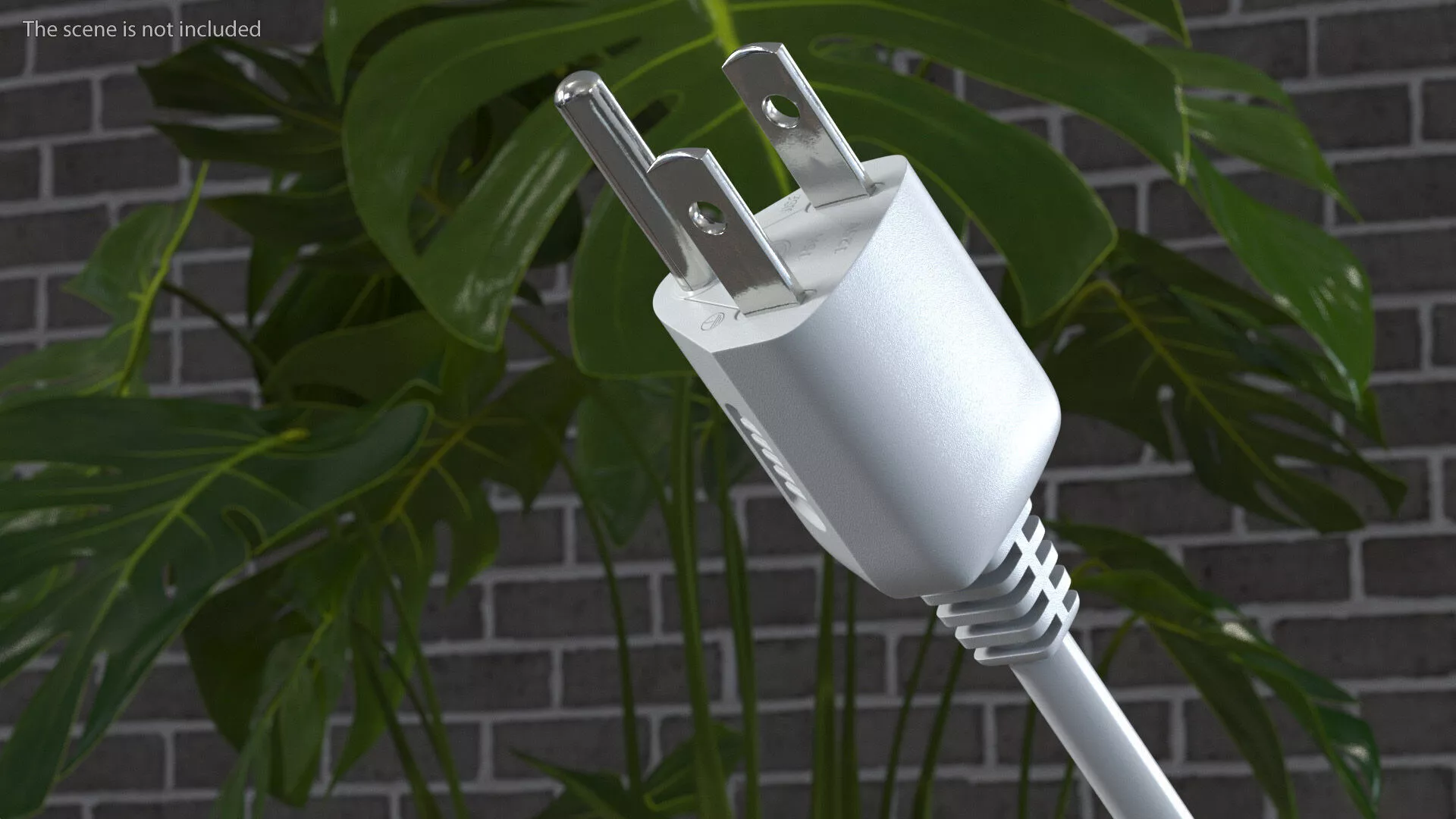 Type B Electric Plug White Rigged 3D model
