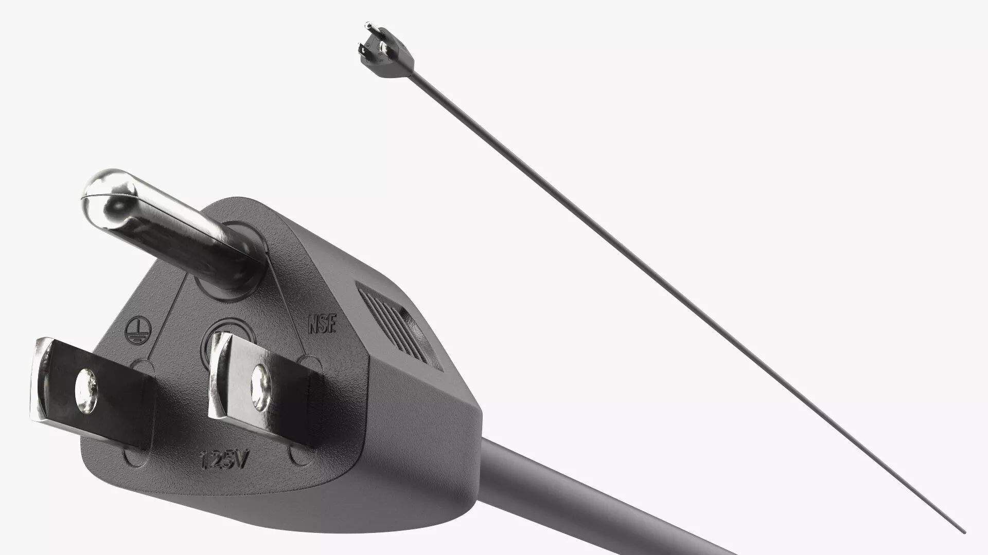 Type B Electric Plug Grounded Rigged 3D model