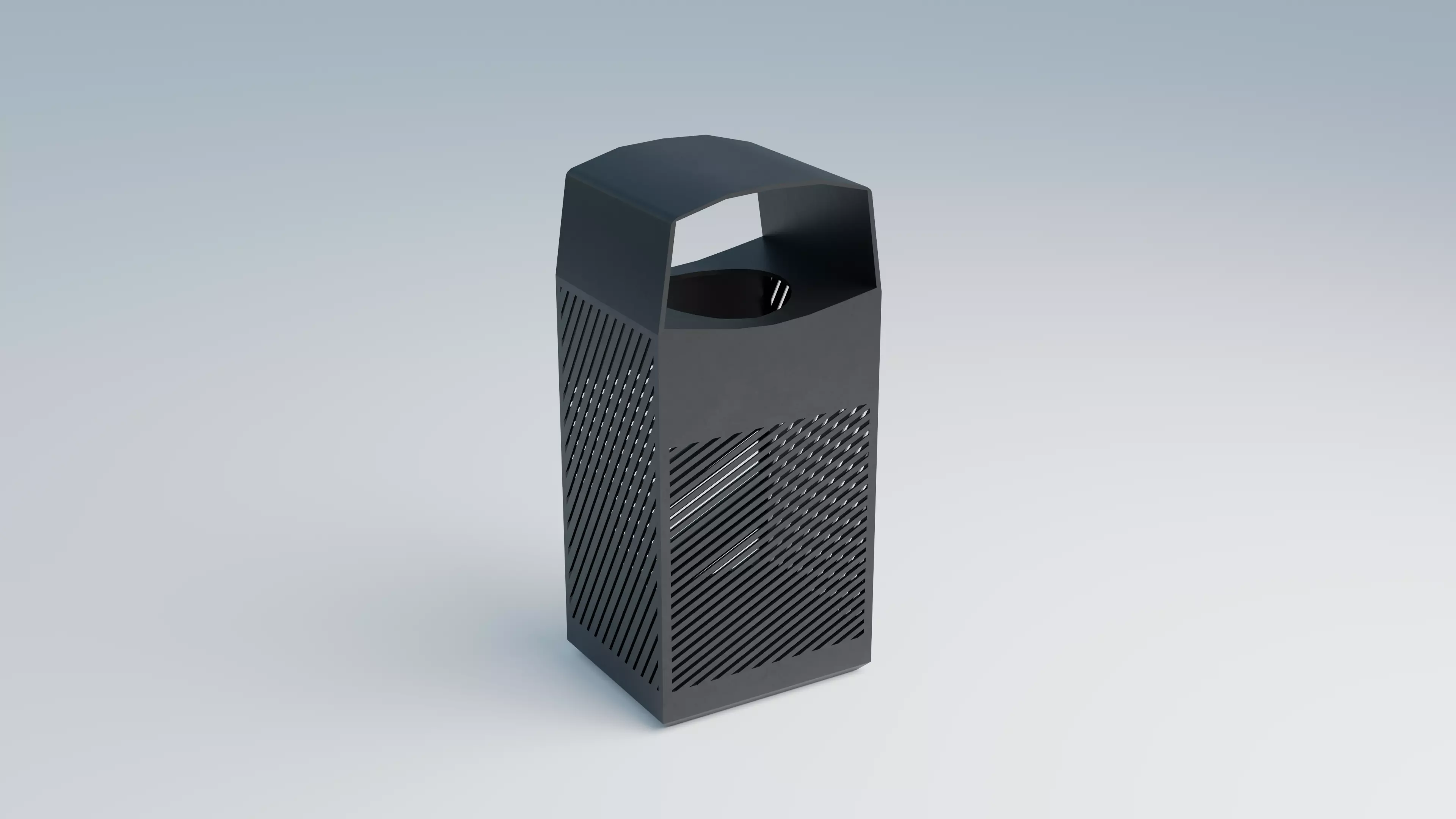 Urban Waste Bin Free low-poly 3D model
