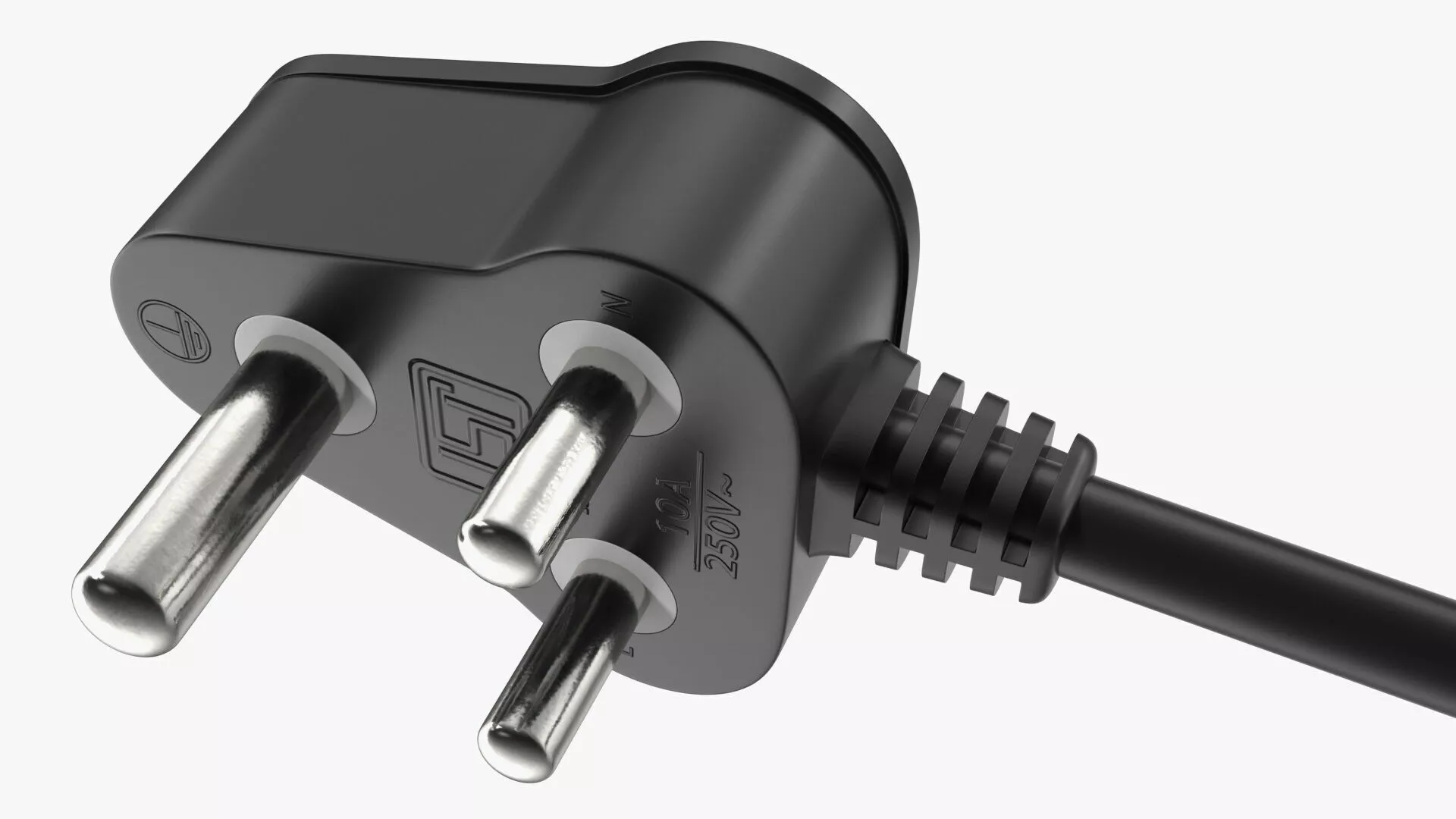 Type D Electric Plug Grounded Rigged 3D model