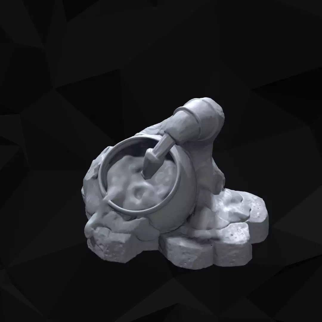Fantasy Cauldron Tabletop Scenery 3D print model