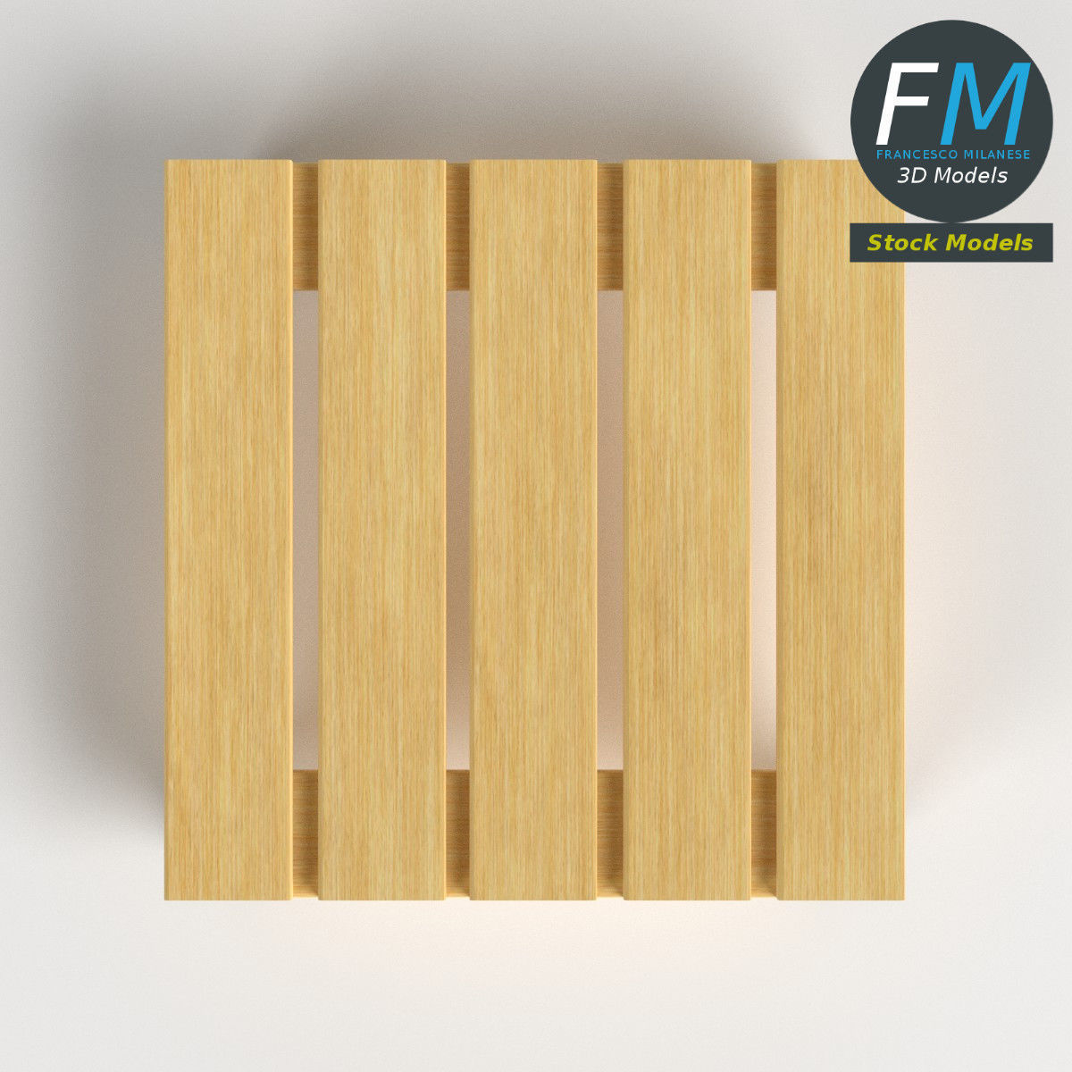 Wooden flower dolly 3D model_6