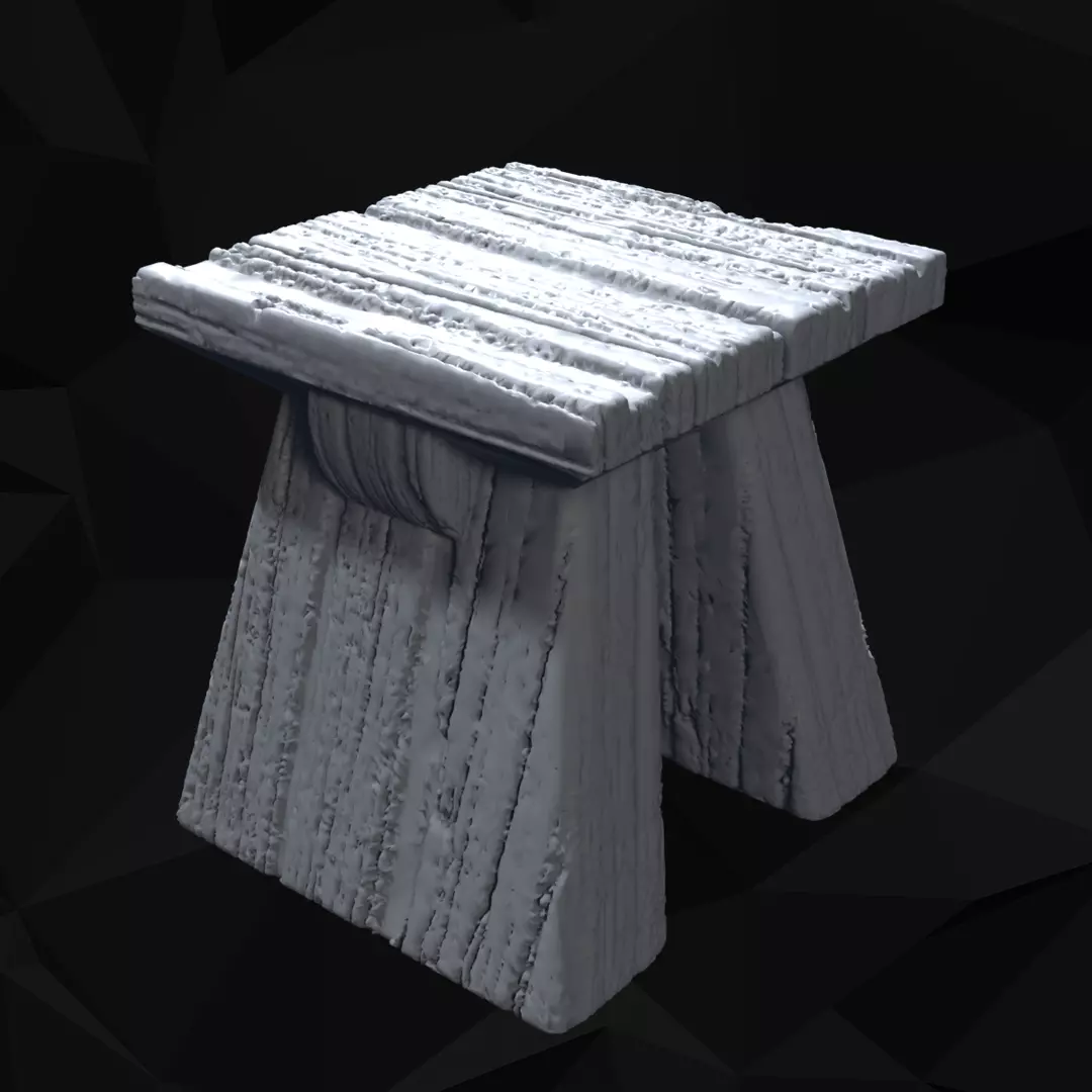 Dungeon Kitchen Table 3 Piece Set 3D print model