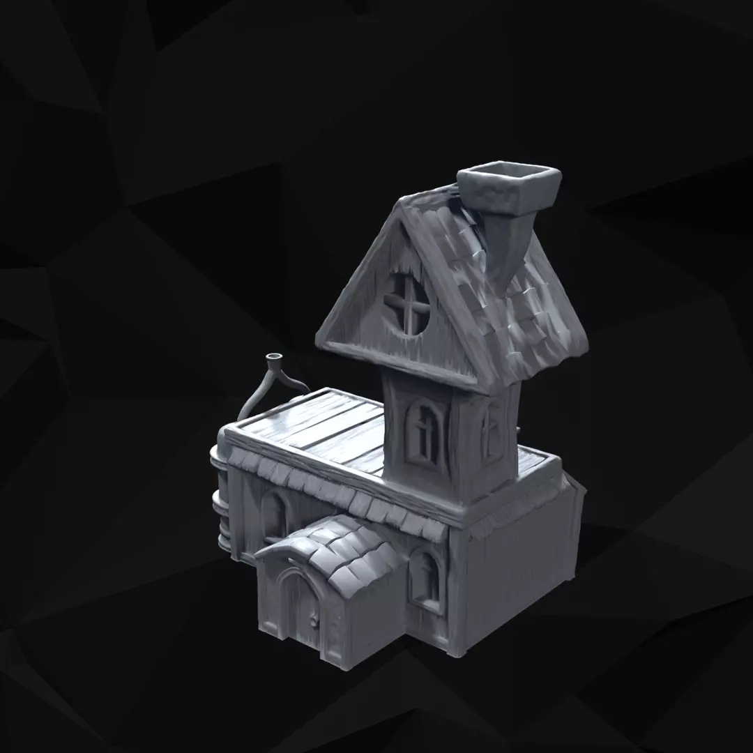 Stylized Medieval Village Shop Tabletop Terrain 3D print model