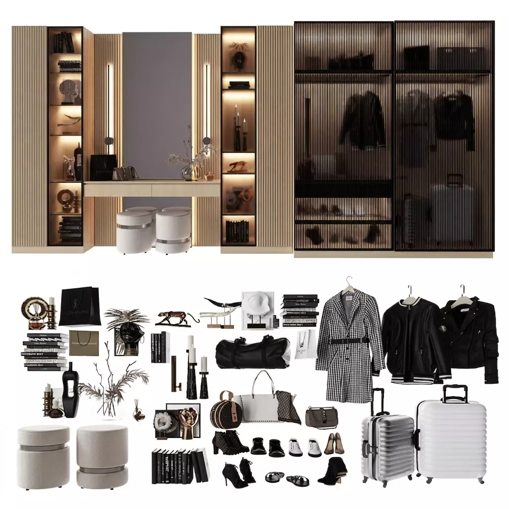 Modern Luxury Walk in Closet Free 3D model