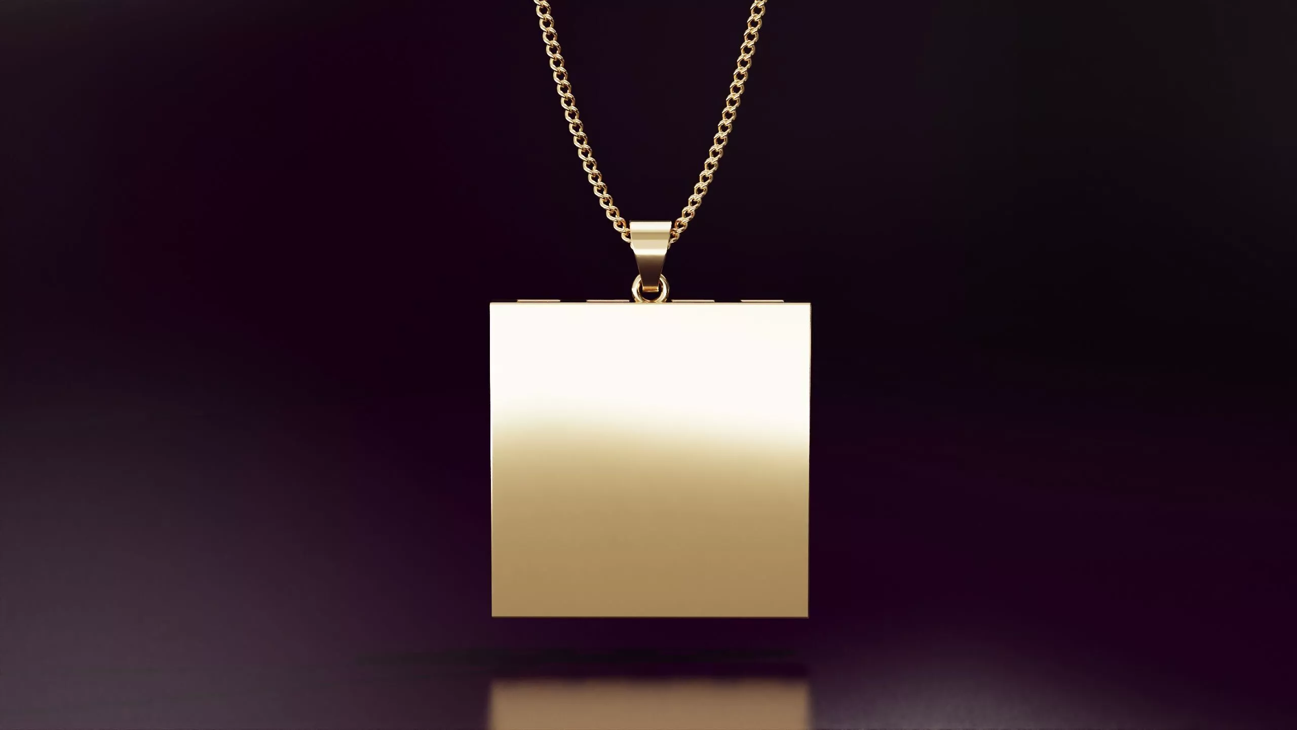 Square pendant 30mm Free 3D print model