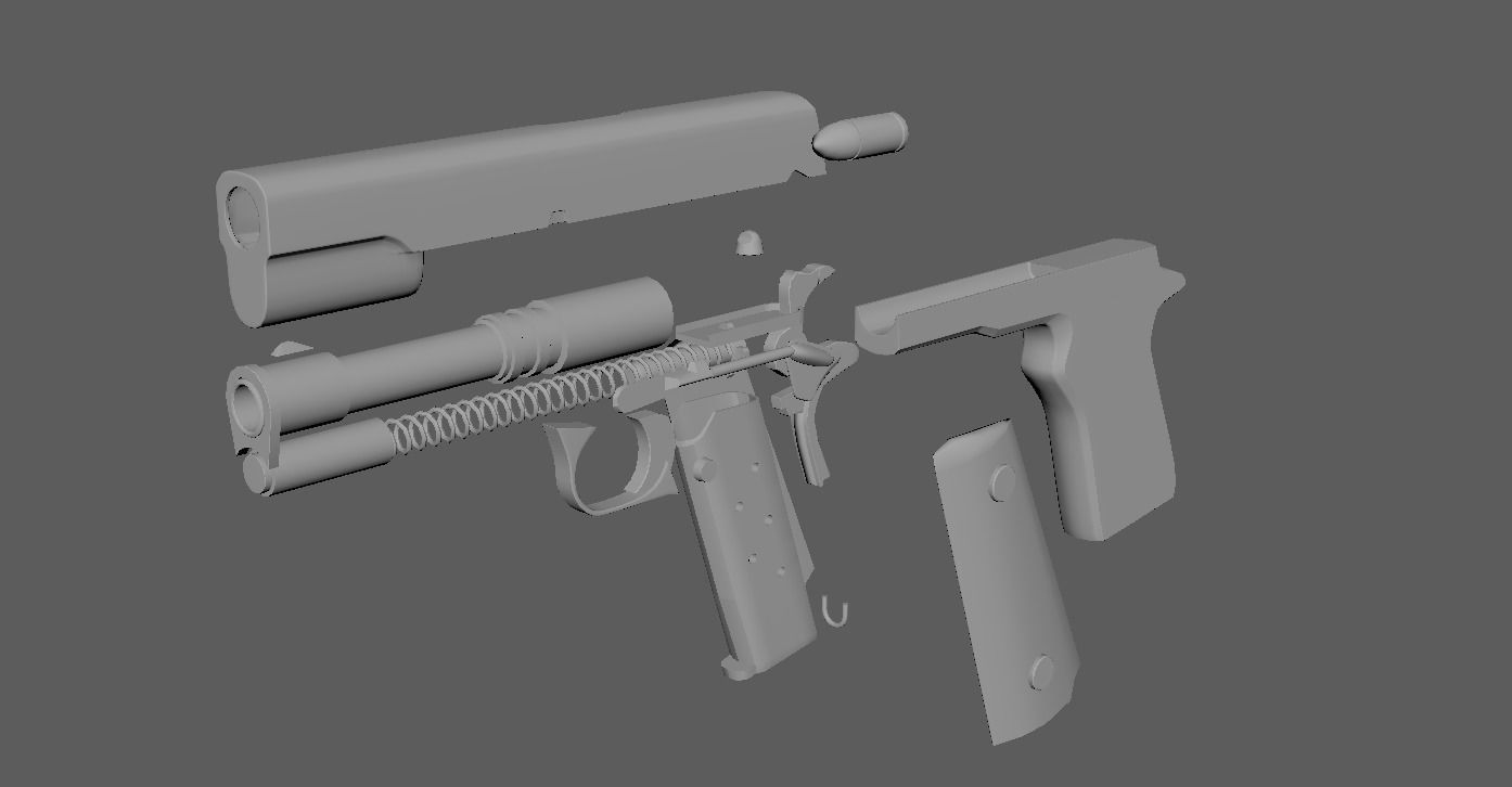 Pistol Colt M1911  3D model_2