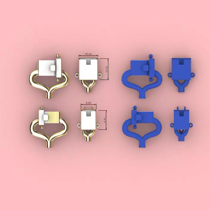 Decorative V-Bail Box Clasp Jewelry Findings 3D print model