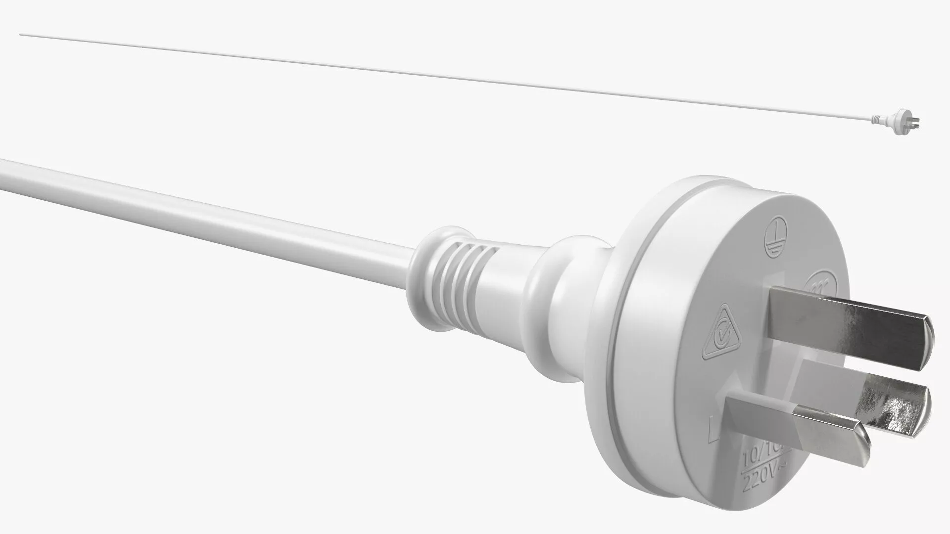Type I Electric Plug White Rigged 3D model