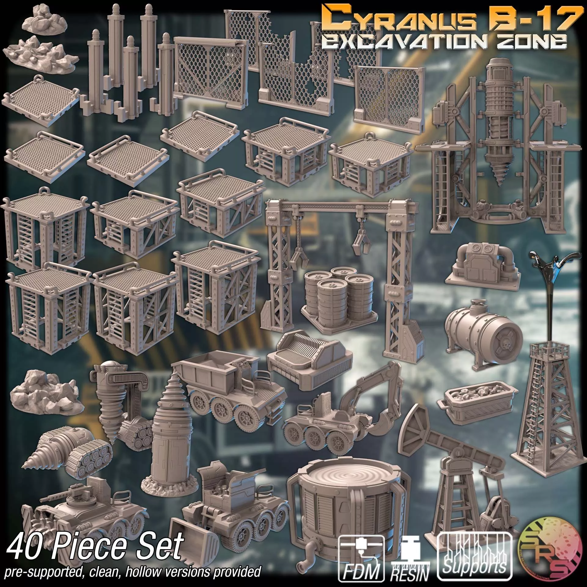 Lunar Drill Site Terrain Set 3D print model