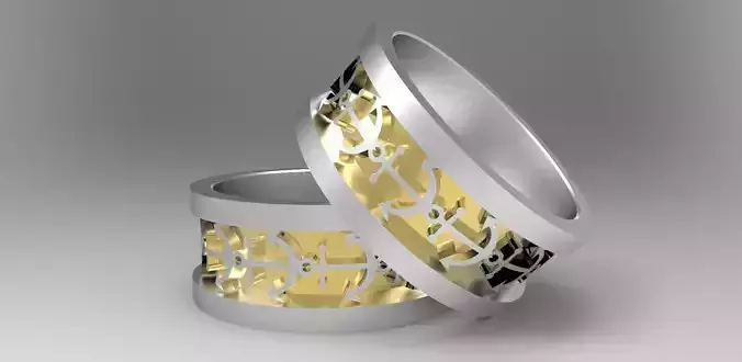 Mens Anchor Ring 3D print model