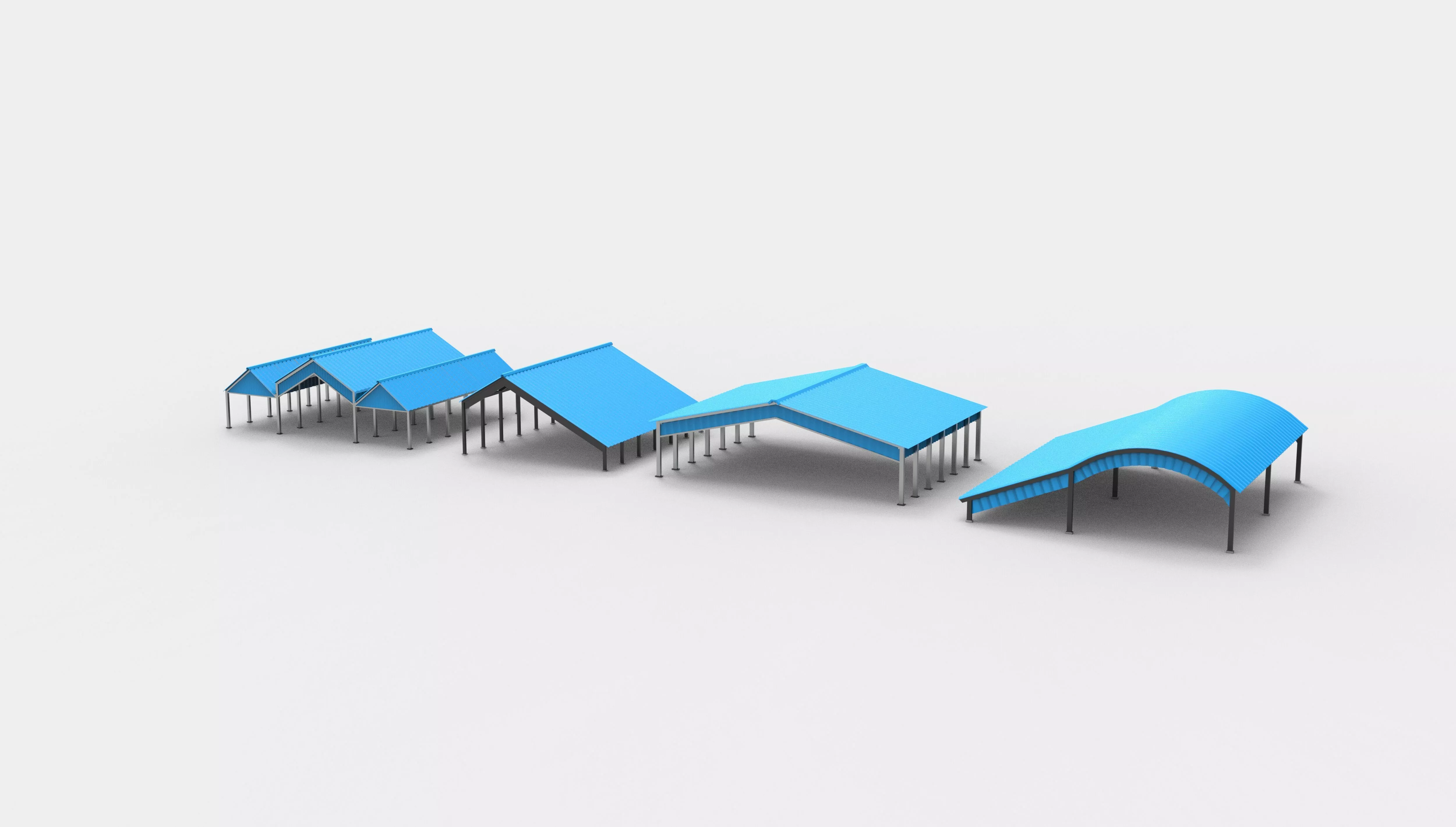 steel building set 01 3D model
