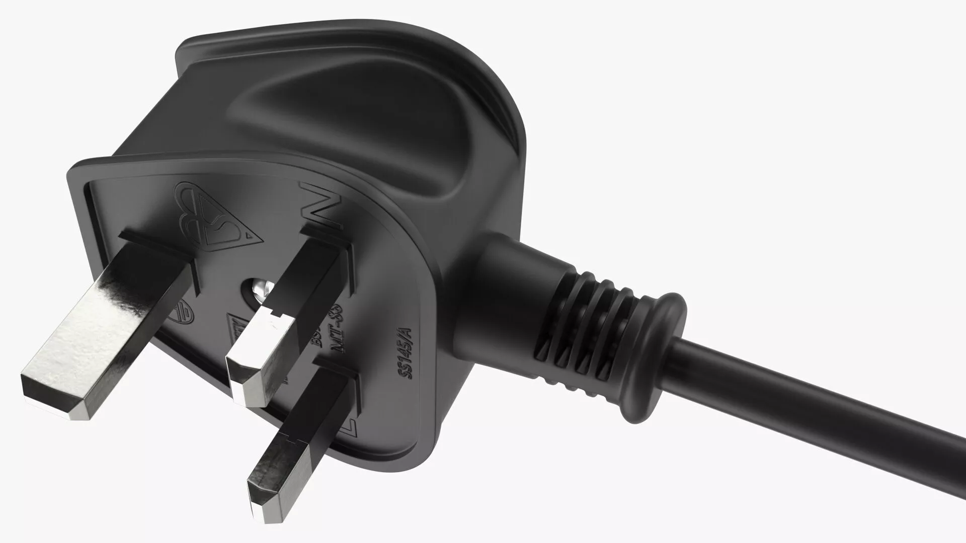 Type G Electric Plug Grounded Rigged 3D model