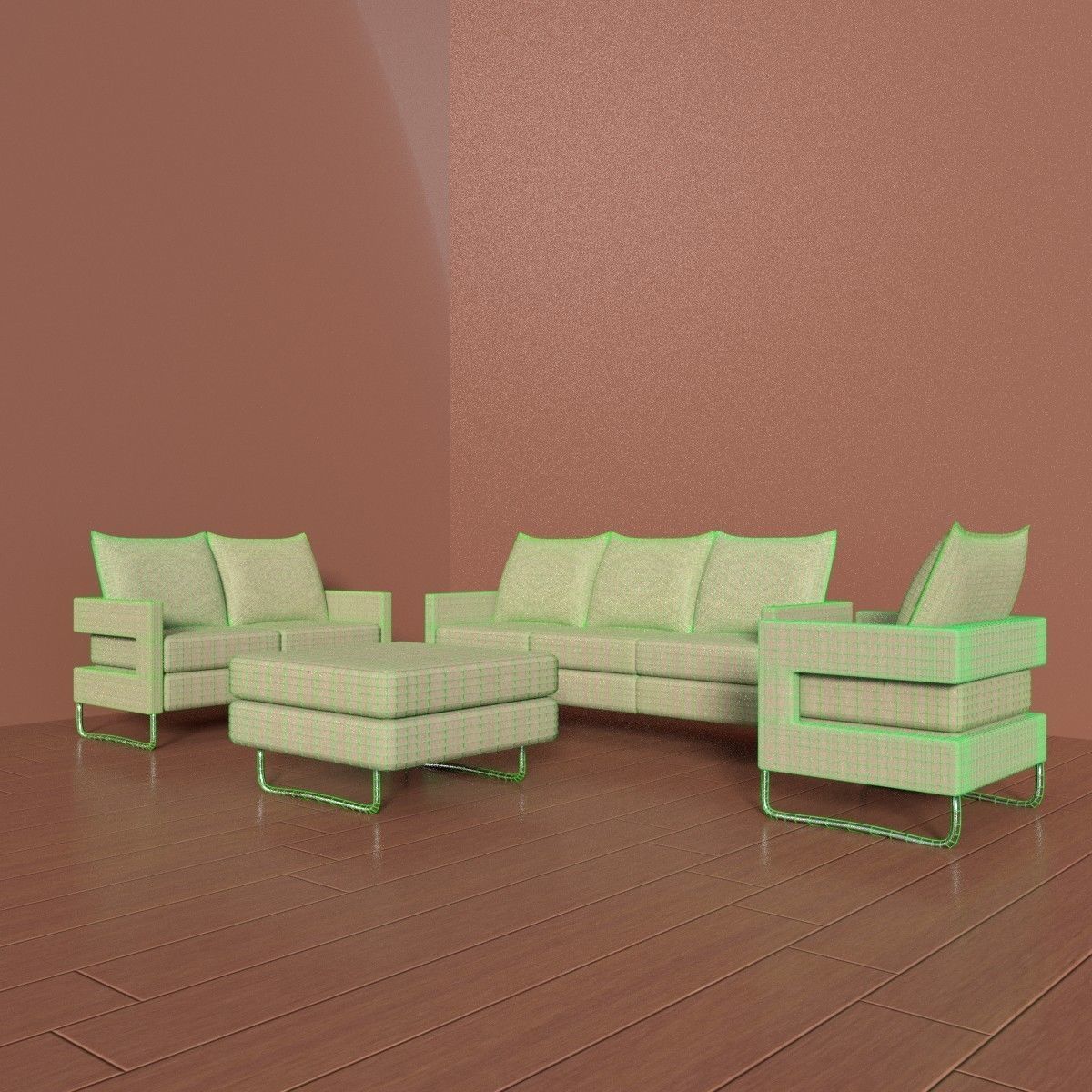 living room set 3D model_5